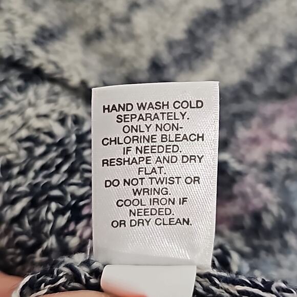 J. Jill Knit Purple Blue and White Vertical Striped Sweater Woman' Size S - Picture 10 of 10